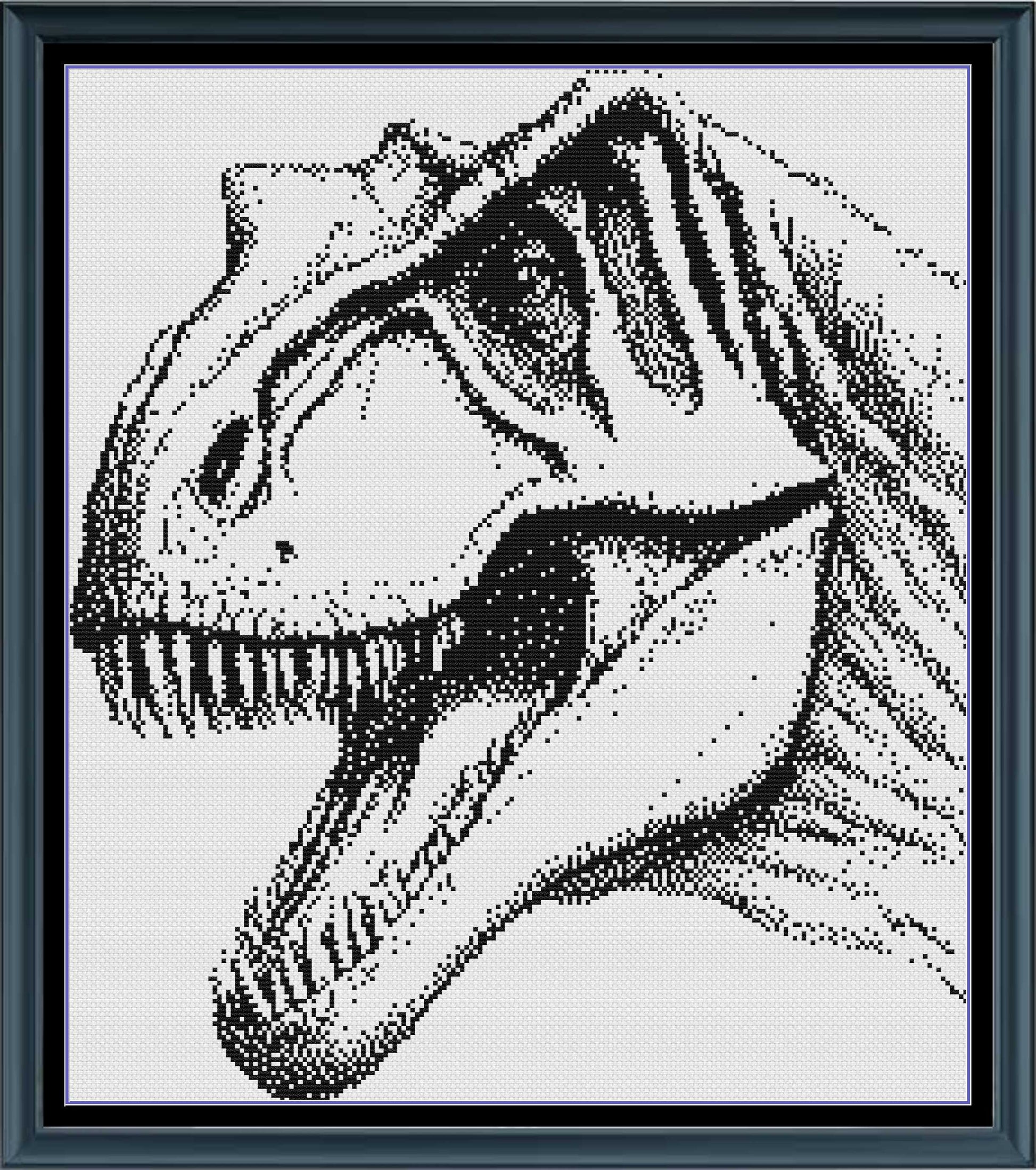 Stitching Jules Design Cross Stitch Pattern T-Rex Monochrome