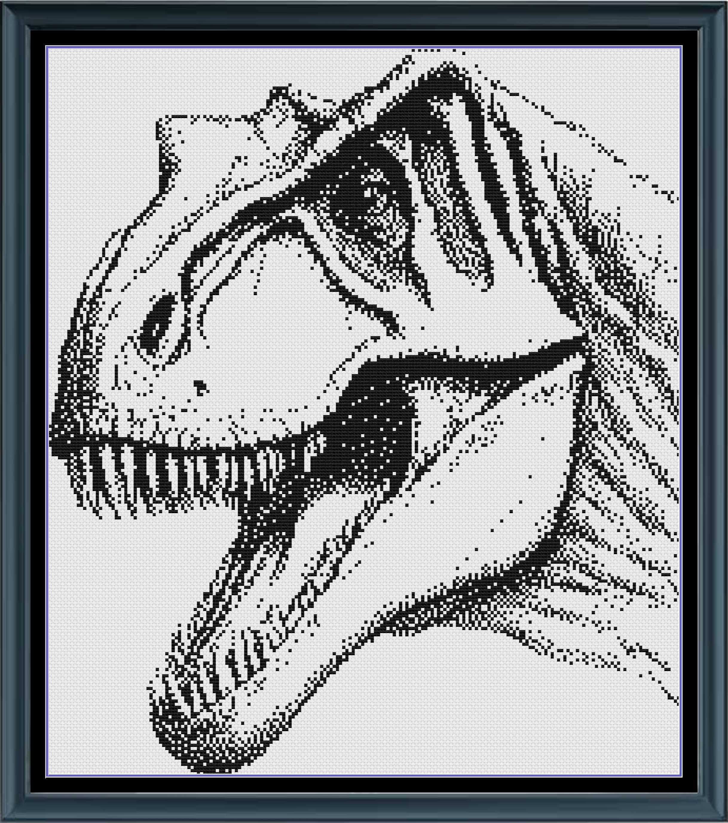 Stitching Jules Design Cross Stitch Pattern T-Rex Monochrome