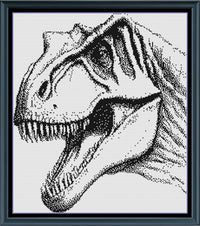 Thumbnail for Stitching Jules Design Cross Stitch Pattern T-Rex Monochrome