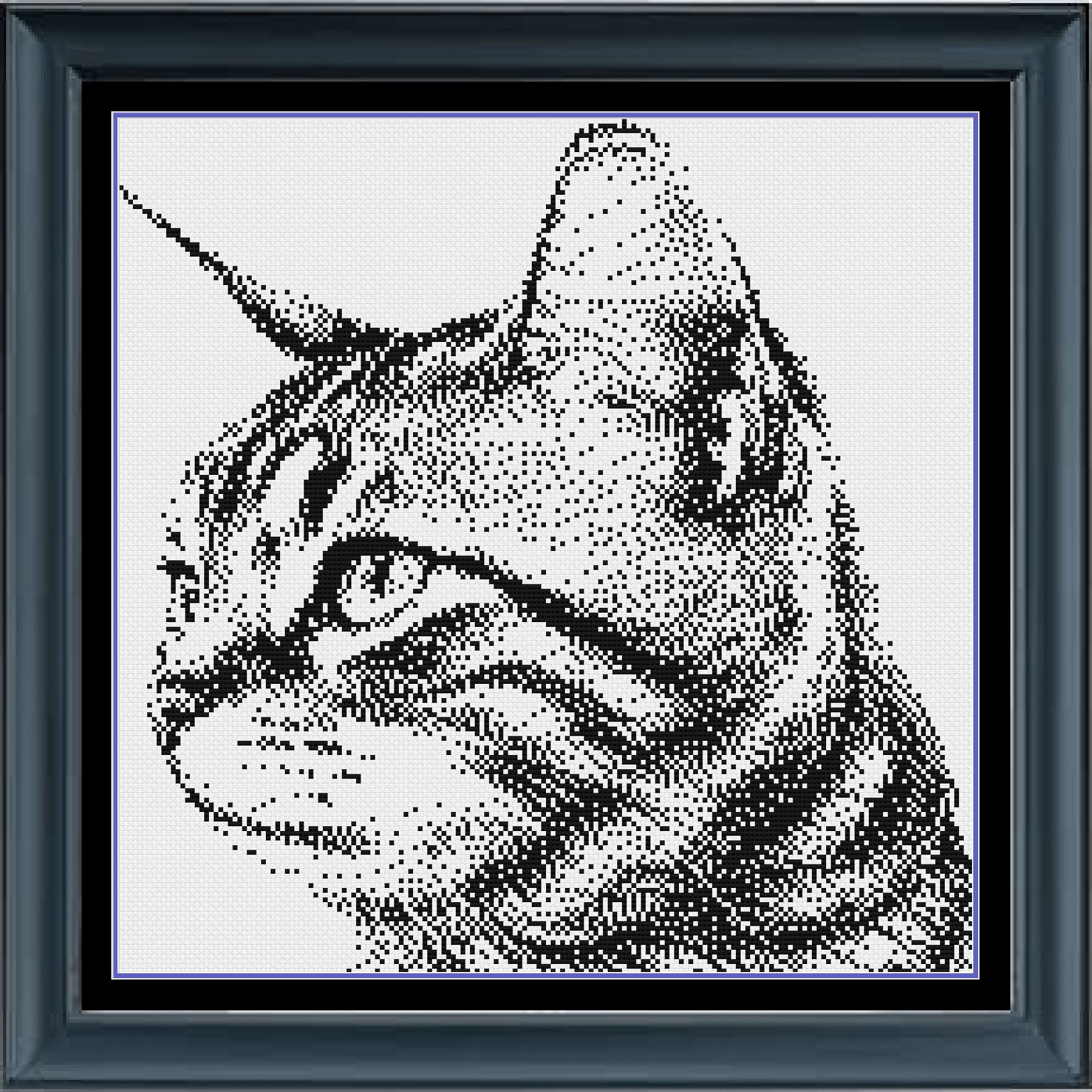 Cute Gray Cat Cross Stitch Pattern Download PDF Animal Cross