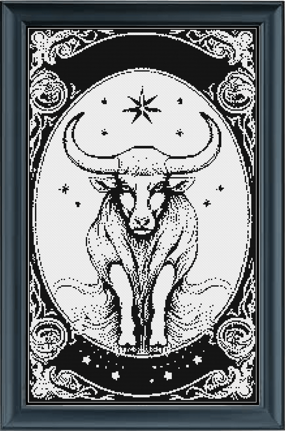 Taurus Tarot Card Counted Cross Stitch Pattern | Astrology Zodiac | Mo ...