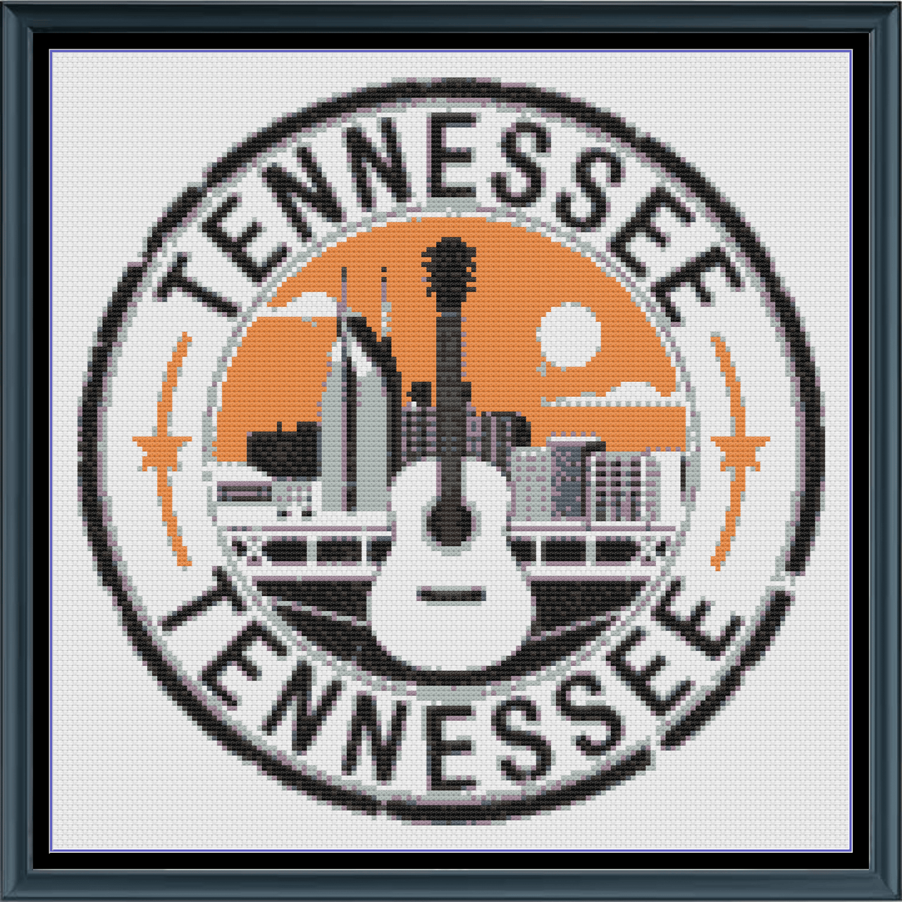 Stitching Jules Design Cross Stitch Pattern Tennessee Nashville US State Counted Cross Stitch Pattern | Digital Download PDF