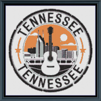 Thumbnail for Stitching Jules Design Cross Stitch Pattern Tennessee Nashville US State Counted Cross Stitch Pattern | Digital Download PDF