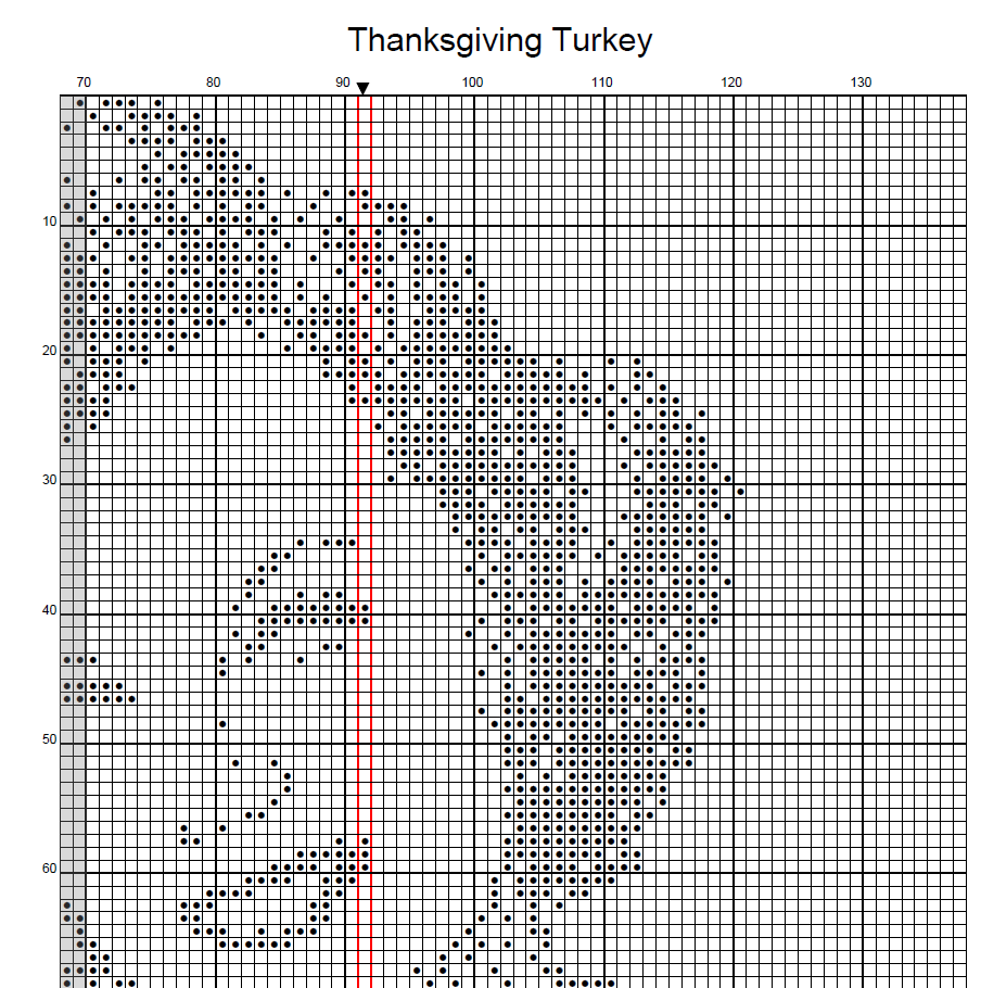 Stitching Jules Design Cross Stitch Pattern Thanksgiving Turkey Vintage Mom Housewife Monochrome Counted Cross Stitch Pattern Digital Download