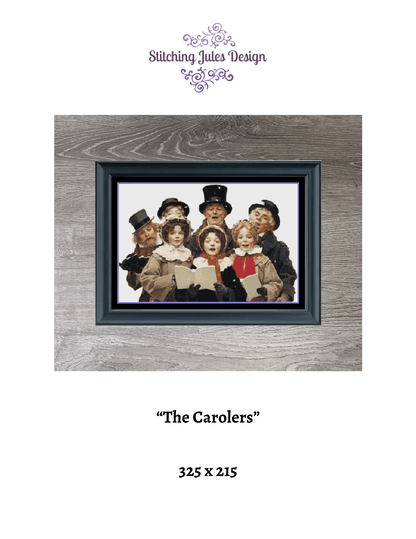 Stitching Jules Design Cross Stitch Pattern The Carolers Christmas Singers Counted Cross Stitch Pattern | Victorian Art | Instant Download PDF