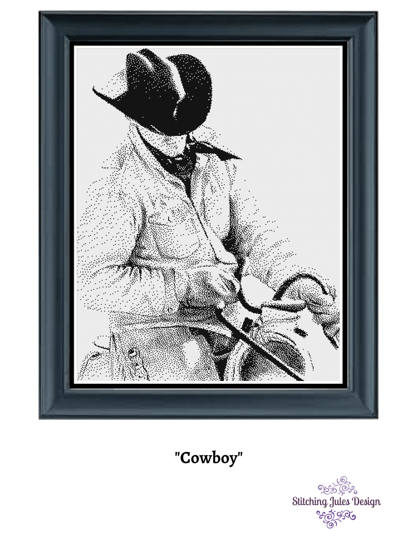 Stitching Jules Design Cross Stitch Pattern The Cowboy Cross Stitch Pattern Digital Download