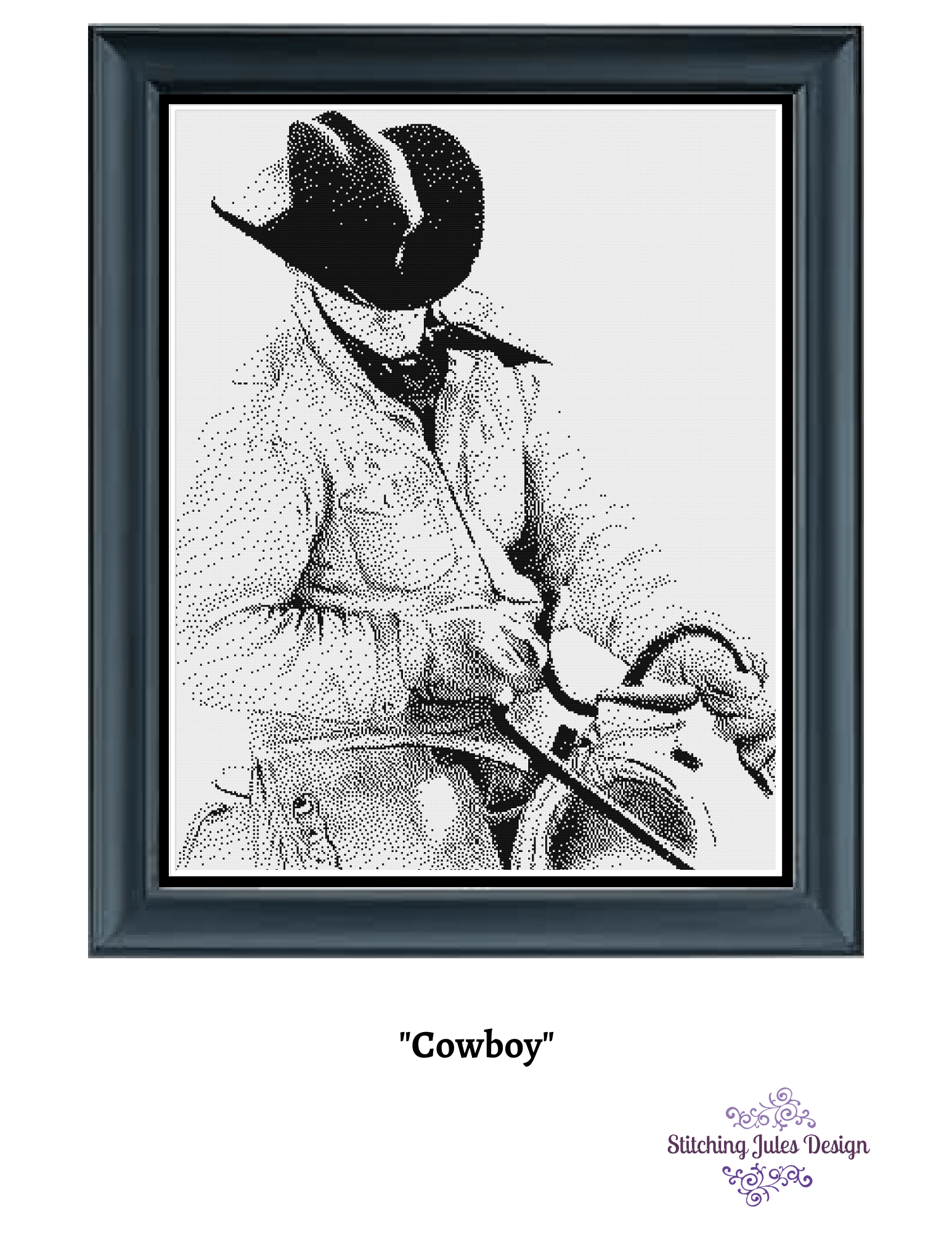 Stitching Jules Design Cross Stitch Pattern The Cowboy Cross Stitch Pattern Digital Download