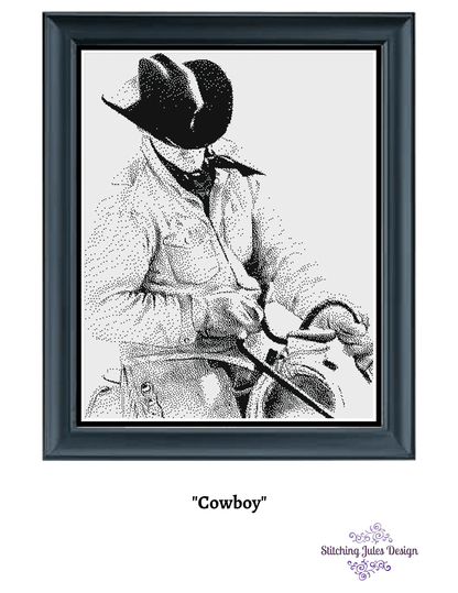 Stitching Jules Design Cross Stitch Pattern The Cowboy Cross Stitch Pattern Digital Download