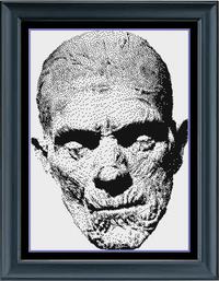 Thumbnail for Stitching Jules Design Cross Stitch Pattern The Mummy Classic Horror Movie Monochrome Cross Stitch Pattern Instant PDF Download
