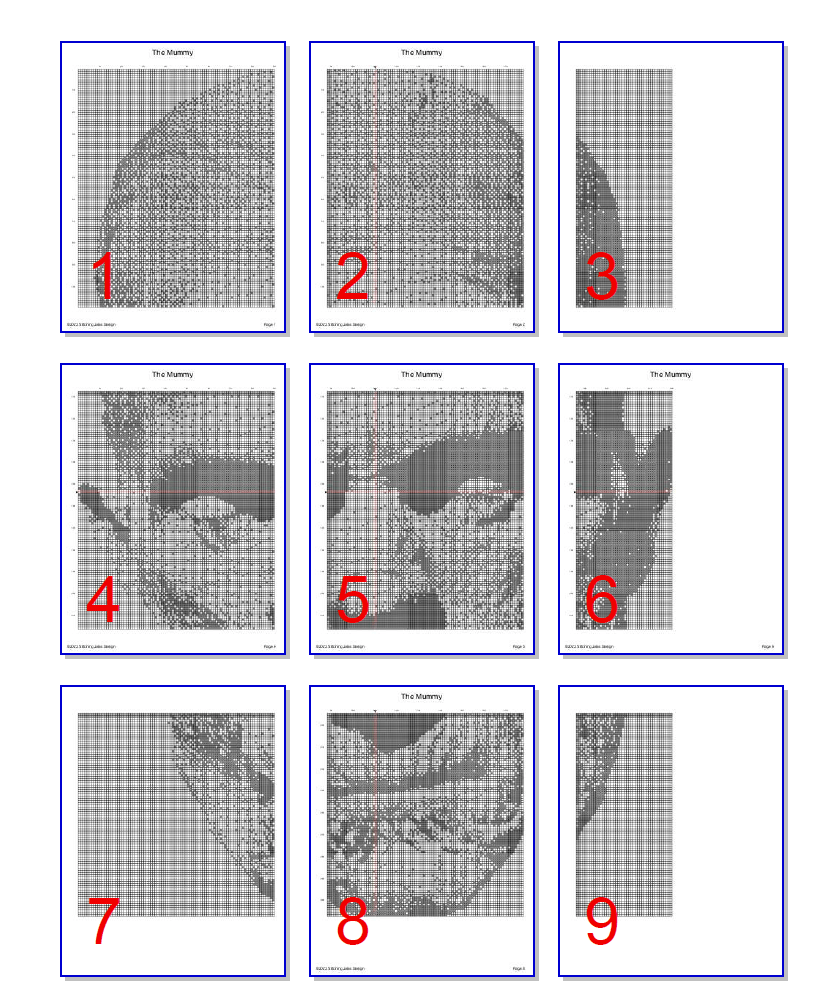 Stitching Jules Design Cross Stitch Pattern The Mummy Classic Horror Movie Monochrome Cross Stitch Pattern Instant PDF Download