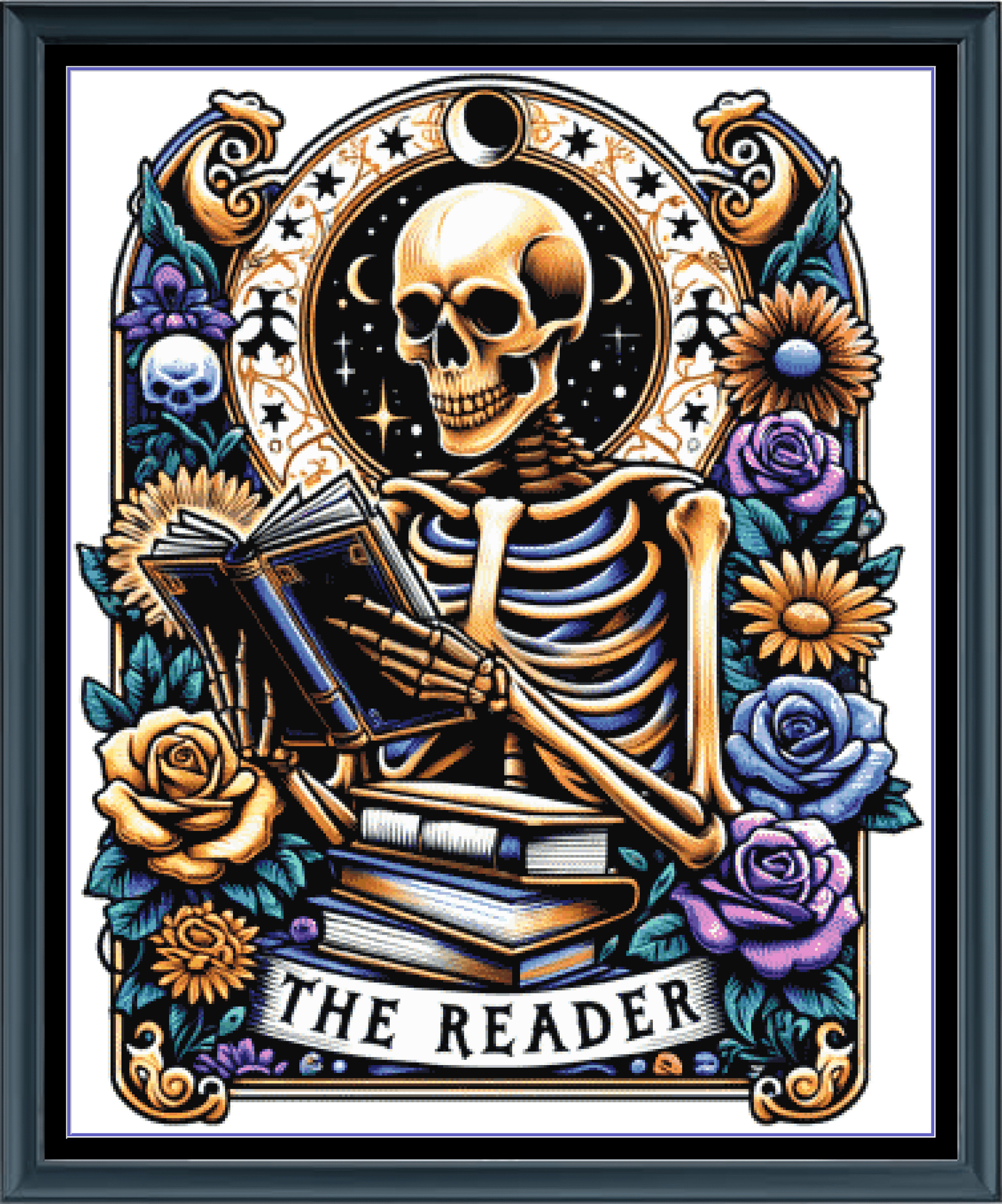 Stitching Jules Design Cross Stitch Pattern The Reader Tarot Card Large Counted Cross Stitch Pattern Digital Download