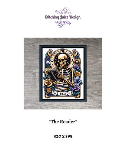 Stitching Jules Design Cross Stitch Pattern The Reader Tarot Card Large Counted Cross Stitch Pattern Digital Download