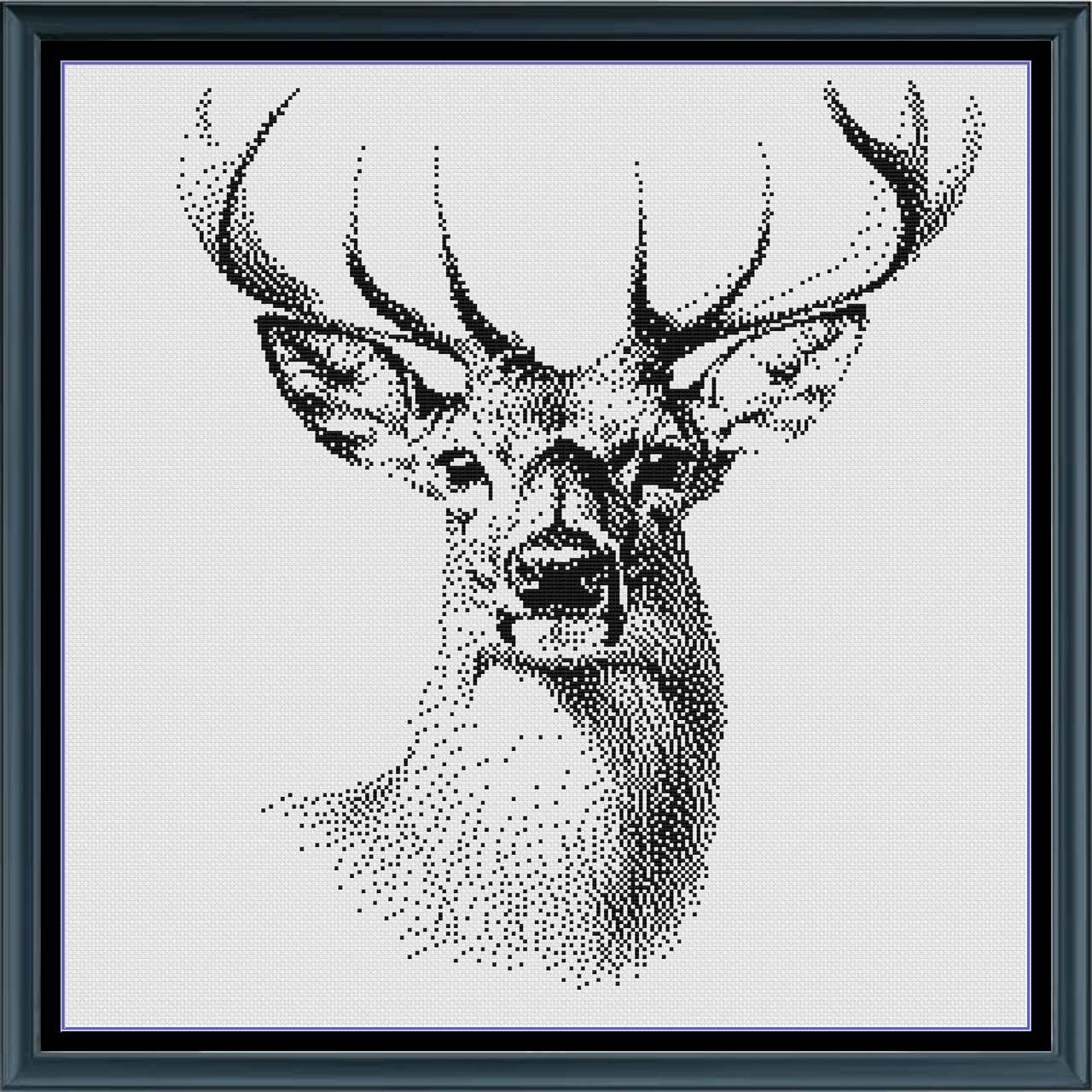 Stitching Jules Design Cross Stitch Pattern The Stag Monochrome