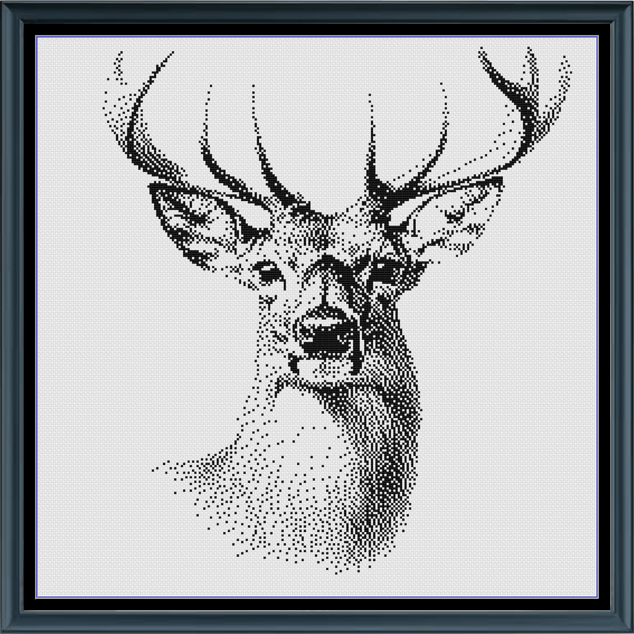 Stag Pattern The Stag Wildlife Monochrome Cross-stitch Pattern Instant Download PDF ...