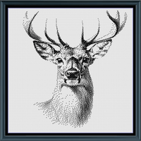 Thumbnail for Stitching Jules Design Cross Stitch Pattern The Stag Monochrome