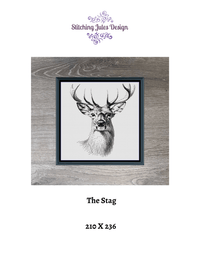 Thumbnail for Stitching Jules Design Cross Stitch Pattern The Stag Monochrome