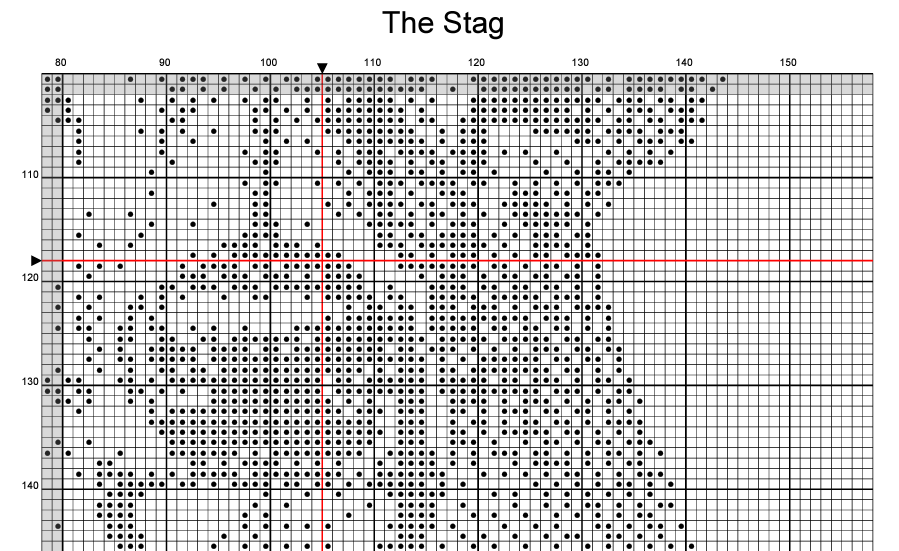 Stitching Jules Design Cross Stitch Pattern The Stag Monochrome