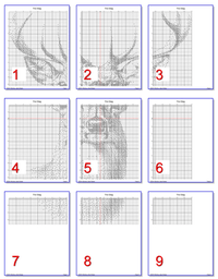 Thumbnail for Stitching Jules Design Cross Stitch Pattern The Stag Monochrome