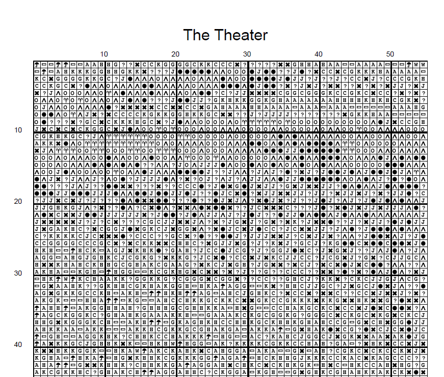 Stitching Jules Design Cross Stitch Pattern Theater Cross Stitch Pattern | Greyscale Cross Stitch Pattern | Digital PDF Download And Physical Pattern Options