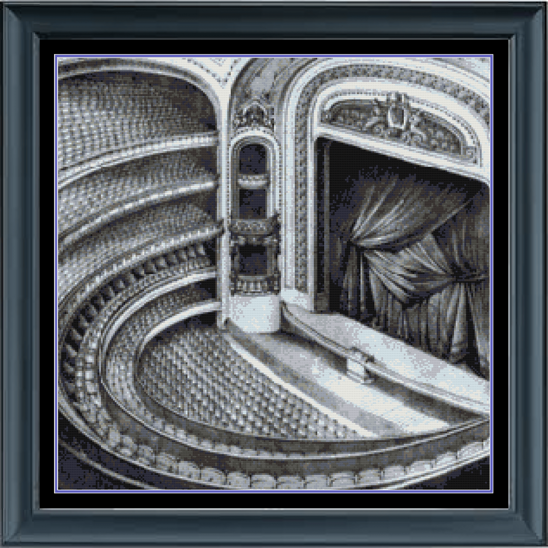 Stitching Jules Design Cross Stitch Pattern Instant PDF Download - $10 Theater Cross Stitch Pattern | Greyscale Cross Stitch Pattern | Digital PDF Download And Physical Pattern Options