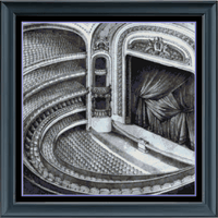 Thumbnail for Stitching Jules Design Cross Stitch Pattern Instant PDF Download - $10 Theater Cross Stitch Pattern | Greyscale Cross Stitch Pattern | Digital PDF Download And Physical Pattern Options