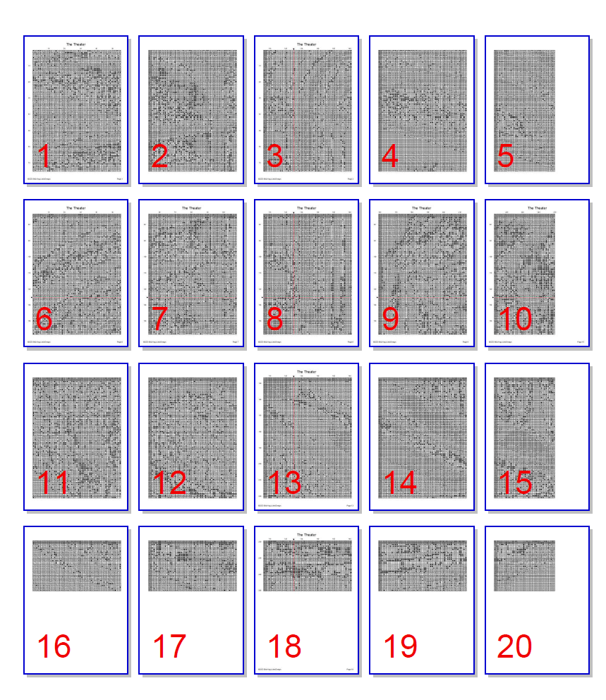 Stitching Jules Design Cross Stitch Pattern Theater Cross Stitch Pattern | Greyscale Cross Stitch Pattern | Digital PDF Download And Physical Pattern Options