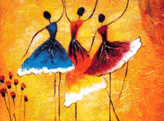 Stitching Jules Design Cross Stitch Pattern Three Dancers Painting Dance Dancing Illustration Colorful Modern Counted Cross Stitch Pattern PDF Instant Download Ready For Pattern Keeper