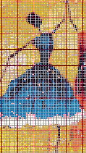 Stitching Jules Design Cross Stitch Pattern Three Dancers Painting Dance Dancing Illustration Colorful Modern Counted Cross Stitch Pattern PDF Instant Download Ready For Pattern Keeper