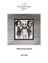 Thumbnail for Stitching Jules Design Cross Stitch Pattern Three Scary Sisters