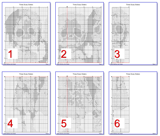Stitching Jules Design Cross Stitch Pattern Three Scary Sisters