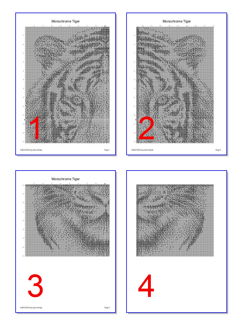 Stitching Jules Design Cross Stitch Pattern Tiger Cross Stitch Pattern | Animal Cross Stitch Pattern | Blackwork | Instant PDF Download Or Physical Pattern Options