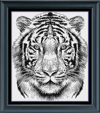 Thumbnail for Stitching Jules Design Cross Stitch Pattern Instant PDF Download - $10 Tiger Cross Stitch Pattern | Animal Cross Stitch Pattern | Blackwork | Instant PDF Download Or Physical Pattern Options