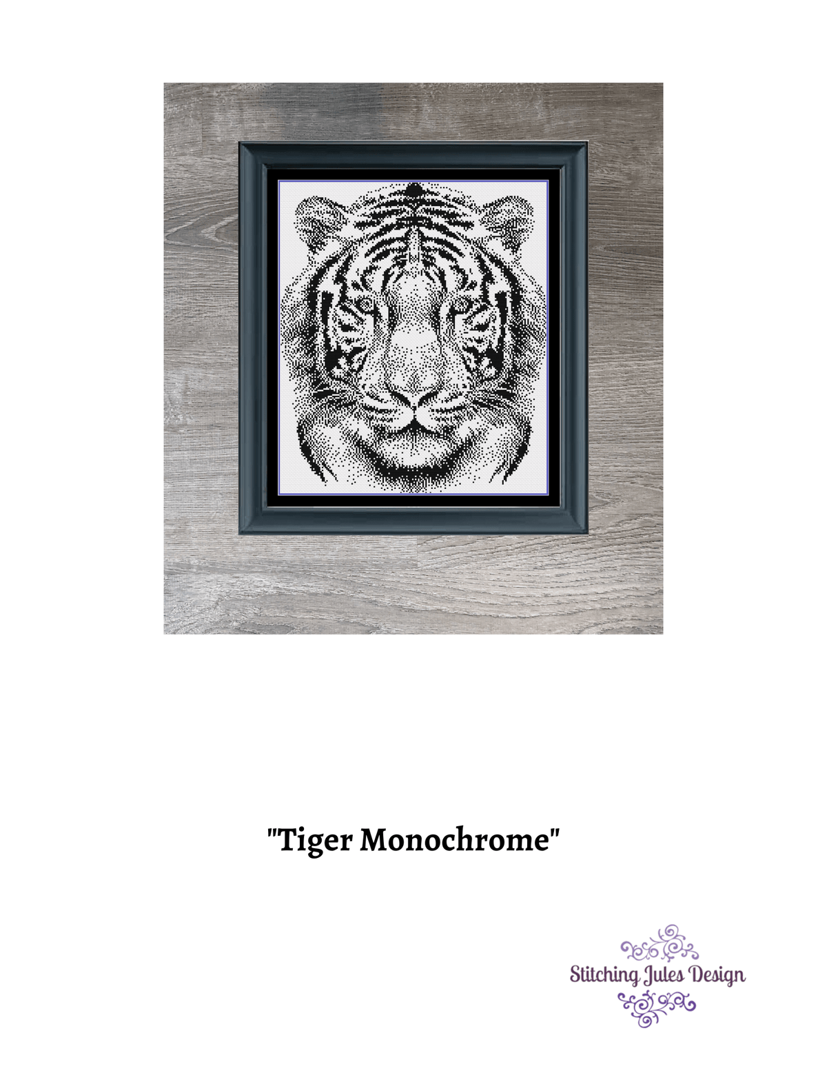 Stitching Jules Design Cross Stitch Pattern Tiger Cross Stitch Pattern | Animal Cross Stitch Pattern | Blackwork | Instant PDF Download Or Physical Pattern Options