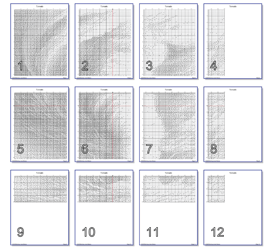 Stitching Jules Design Cross Stitch Pattern Tornado Storm Chaser Monochrome Blackwork Counted Cross Stitch Pattern Digital Download