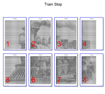 Stitching Jules Design Cross Stitch Pattern Train Stop Railroad Monochrome Cross Stitch Needlepoint Embroidery Pattern PDF Instant Download