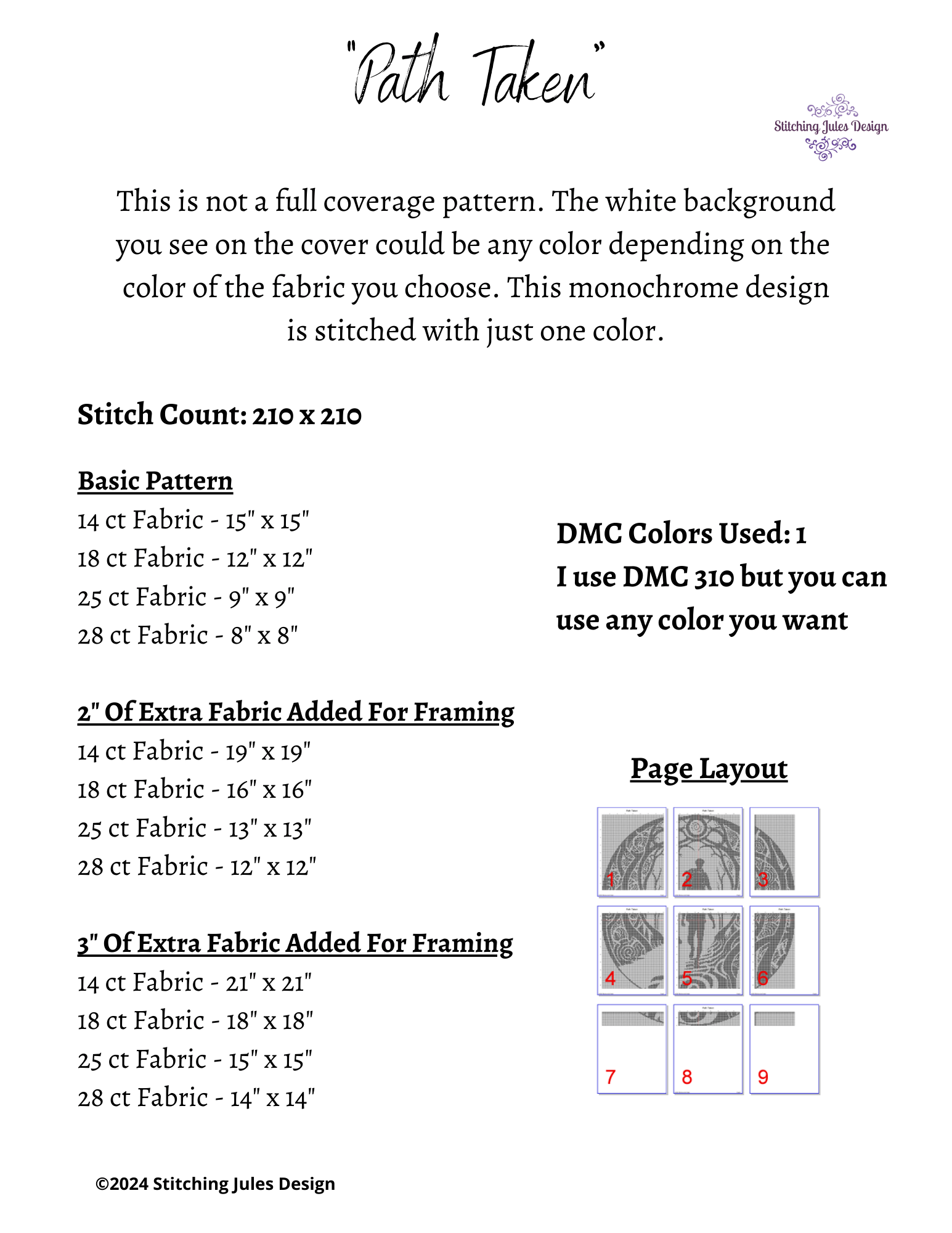 Stitching Jules Design Cross Stitch Pattern Traveler Hiker Lost Counted Cross Stitch Pattern | Monochrome | Instant Download PDF