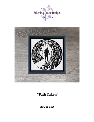 Stitching Jules Design Cross Stitch Pattern Traveler Hiker Lost Counted Cross Stitch Pattern | Monochrome | Instant Download PDF