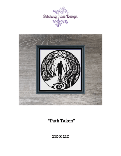 Stitching Jules Design Cross Stitch Pattern Traveler Hiker Lost Counted Cross Stitch Pattern | Monochrome | Instant Download PDF
