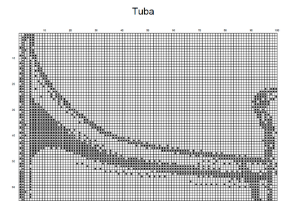 Stitching Jules Design Cross Stitch Pattern Tuba Cross Stitch Pattern | Musical Instrument Cross Stitch Pattern | Blackwork | Instant PDF Download And Physical Pattern Options