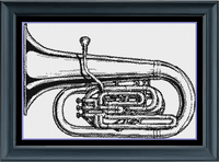 Thumbnail for Stitching Jules Design Cross Stitch Pattern Instant PDF Download - $10 Tuba Cross Stitch Pattern | Musical Instrument Cross Stitch Pattern | Blackwork | Instant PDF Download And Physical Pattern Options
