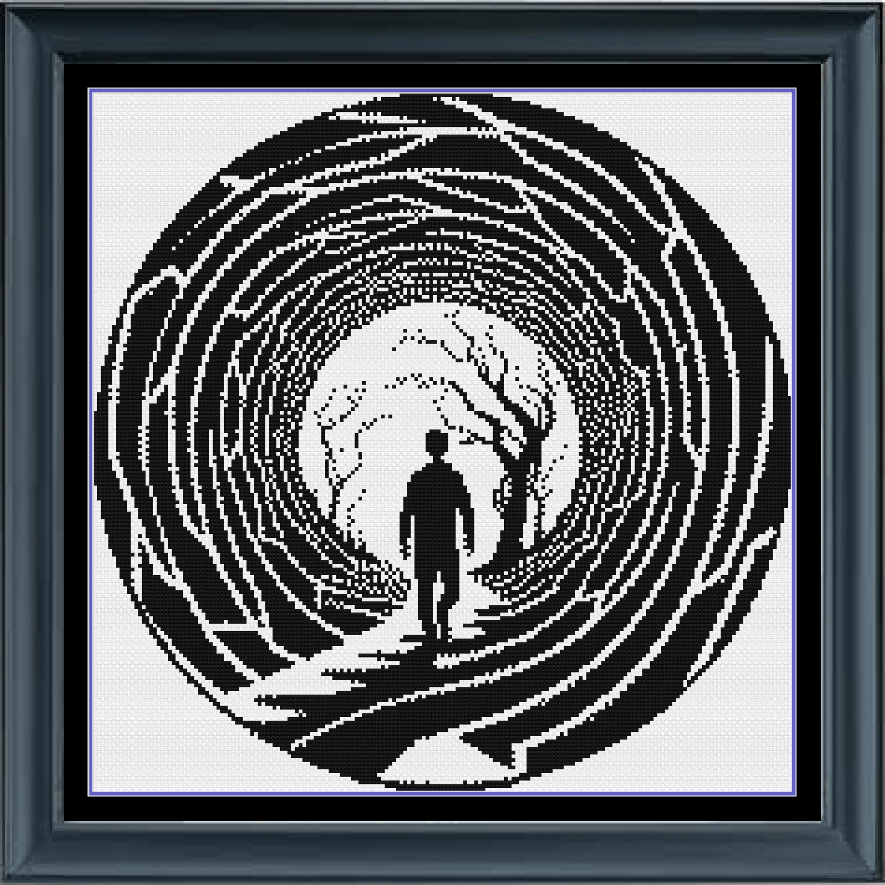 Stitching Jules Design Cross Stitch Pattern Tunnel Dream Walk Cross Stitch Pattern Blackwork Monochrome Instant Download PDF