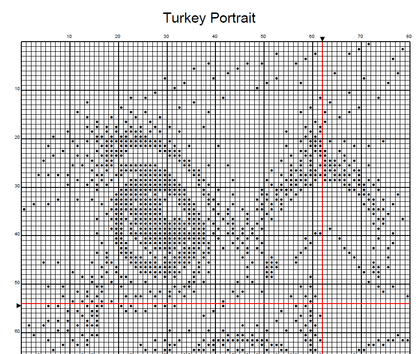 Stitching Jules Design Cross Stitch Pattern Turkey Farm Animal Mini Monochrome Counted Cross-Stitch Pattern (Digital Download)