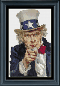 Thumbnail for Stitching Jules Design Cross Stitch Pattern Instant PDF Download - $10 Uncle Sam Cross Stitch Pattern | USA Patriotic Cross Stitch Pattern | Instant PDF Download And