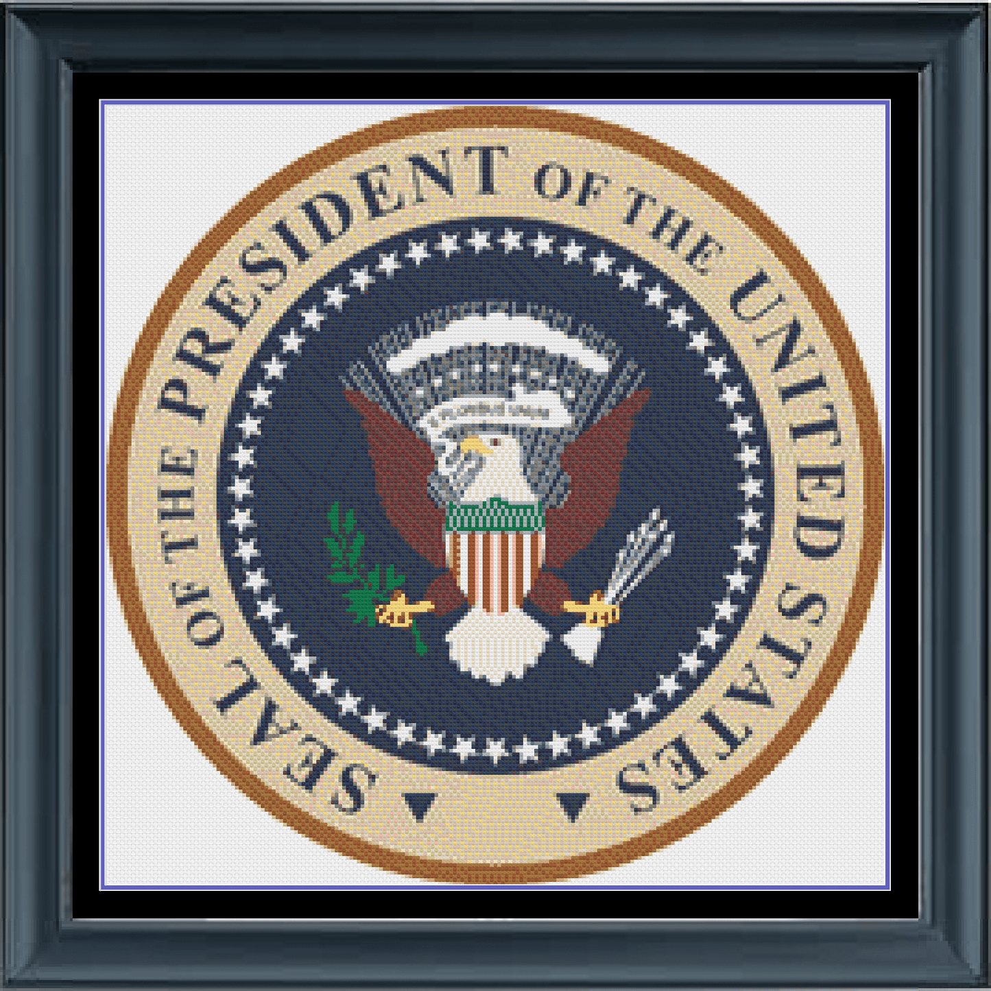 Stitching Jules Design Cross Stitch Pattern Physical Pattern - $15 USA Presidential Seal Cross Stitch Pattern | American Presidents Cross Stitch Pattern | Physical Pattern And Instant PDF Download Pattern Options