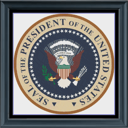 Stitching Jules Design Cross Stitch Pattern Physical Pattern - $15 USA Presidential Seal Cross Stitch Pattern | American Presidents Cross Stitch Pattern | Physical Pattern And Instant PDF Download Pattern Options