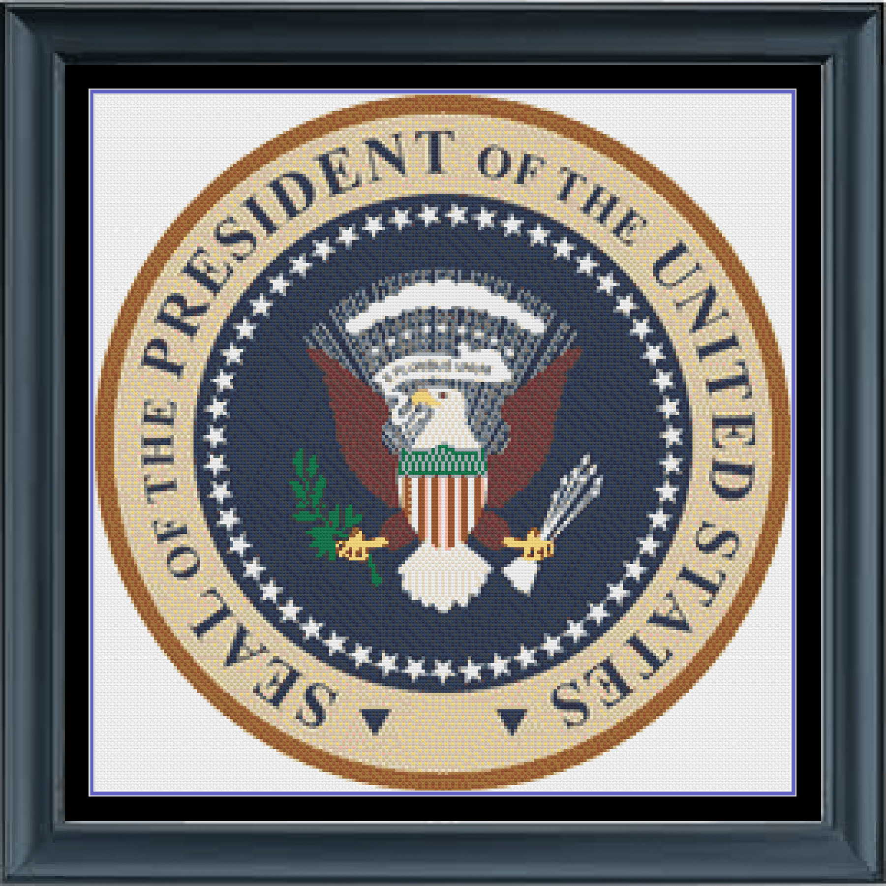 Stitching Jules Design Cross Stitch Pattern Physical Pattern - $15 USA Presidential Seal Cross Stitch Pattern | American Presidents Cross Stitch Pattern | Physical Pattern And Instant PDF Download Pattern Options