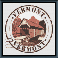 Thumbnail for Stitching Jules Design Cross Stitch Pattern Vermont US State Counted Cross Stitch Pattern | Instant Download PDF