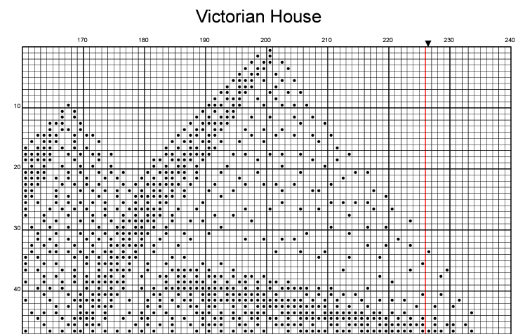 Stitching Jules Design Cross Stitch Pattern Victorian House Monochrome