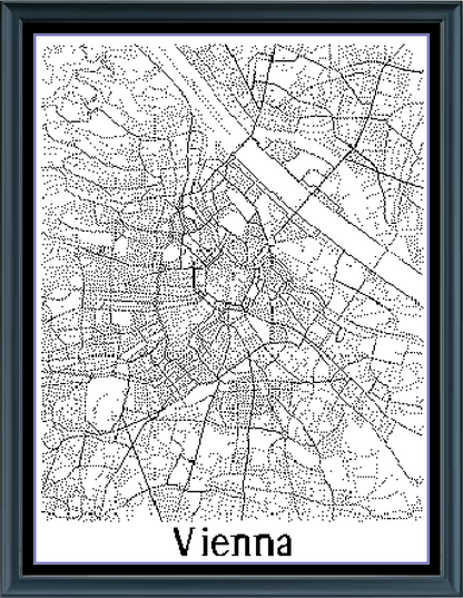 Stitching Jules Design Cross Stitch Pattern Vienna Austria City Street Map Monochrome Counted Cross Stitch Pattern Digital Download