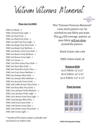 Thumbnail for Stitching Jules Design Cross Stitch Pattern Vietnam Veterans Memorial Cross Stitch Pattern | Military Cross Stitch Pattern | Physical And Digital PDF Download Pattern Options